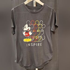 Disney Mickey Mouse Inspire Gray Juniors T-Shirt Large (11-13)